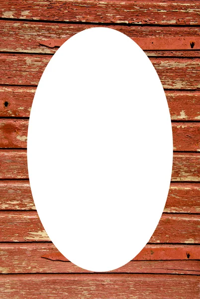 Old wooden building wall and white oval in center — Stock Photo, Image
