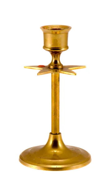 Candelabro de oro con forma de estrella aislada en blanco — Foto de Stock