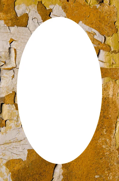 Old painted wall paint and white oval in center — Stock Photo, Image