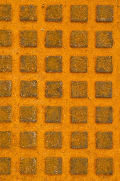 Great rusty iron metal sewer lid background. — Stock Photo, Image
