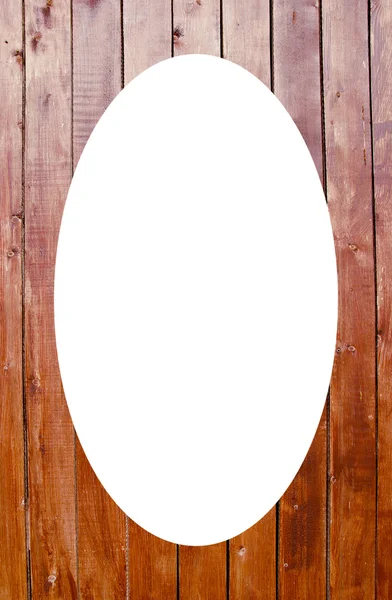 Pranchas fundo da parede e oval branco no centro — Fotografia de Stock