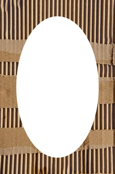 Ambalaj kutusu duvar ve beyaz oval Merkezi — Stok fotoğraf