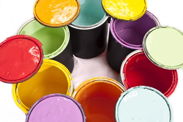 Peinture canettes colorées — Photo