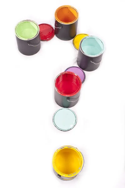 Paint Can Question Mark — Stock Photo, Image