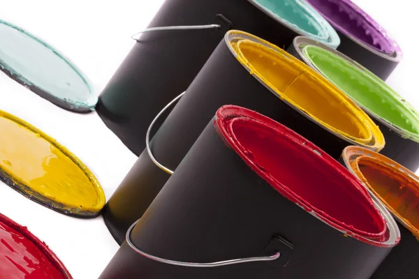 Rainbow Paint Cans — Stock Photo, Image