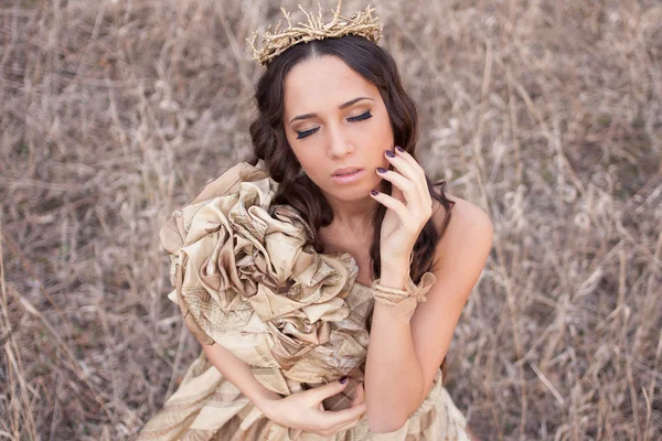 Princesa en vestido de oro —  Fotos de Stock