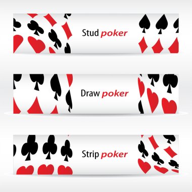 Special banners with poker design clipart