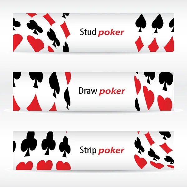 Special banners with poker design — Stock Vector