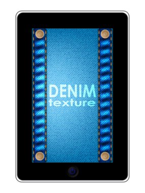 tablet pc ile özel denim arka plan