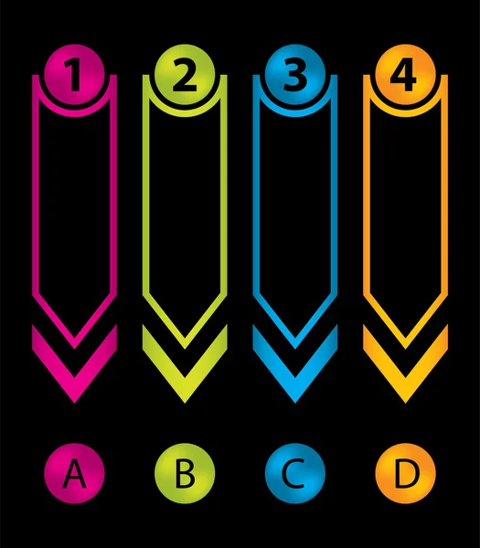 Pegatinas de flecha especiales con botones numerados — Archivo Imágenes Vectoriales