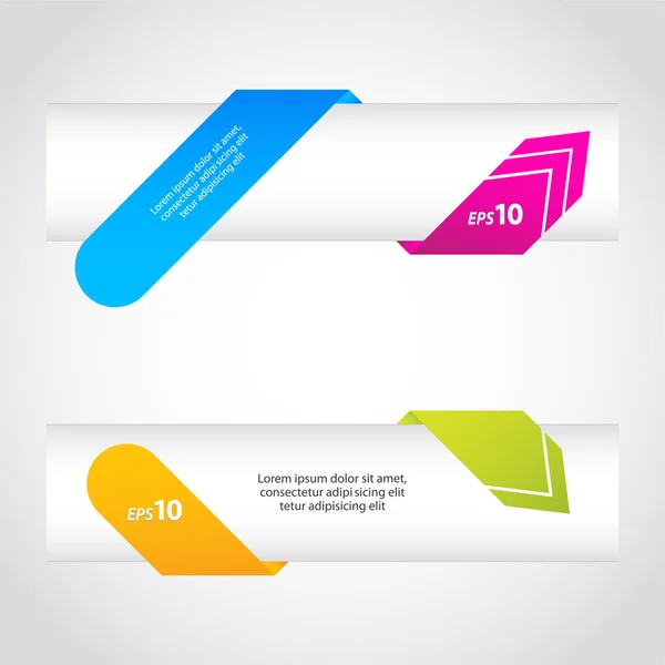 Origami kolorowe strzałki banery — Wektor stockowy