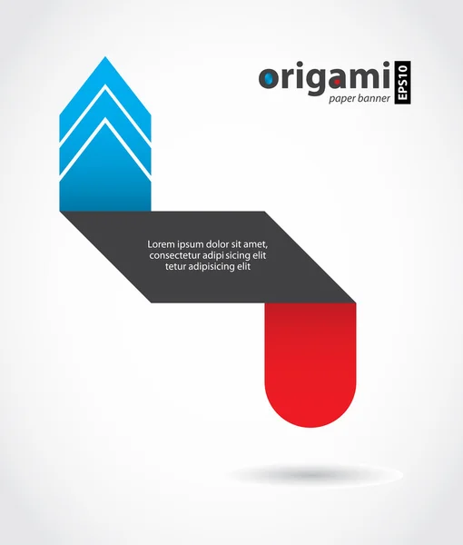 Flèche origami papier spécial, élément pour le site Web de l'entreprise — Image vectorielle