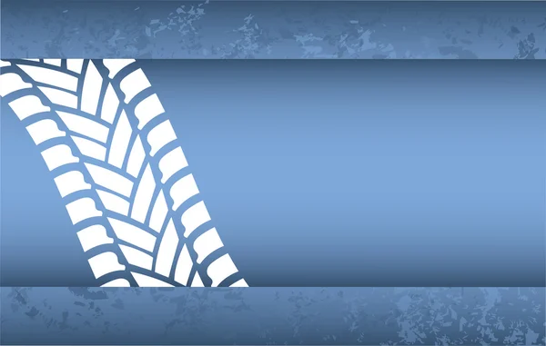 Special blue grunge tire track background — Stock Vector