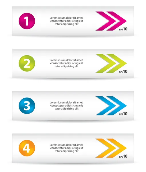 Векторні банери зі спеціальними кольоровими стрілками та піктограмами Ліцензійні Стокові Вектори