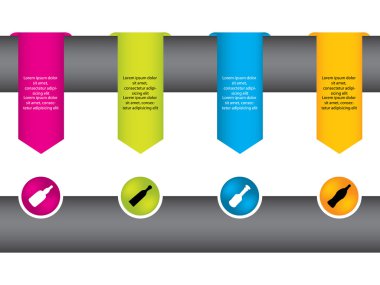 Special arrow labels with icons clipart