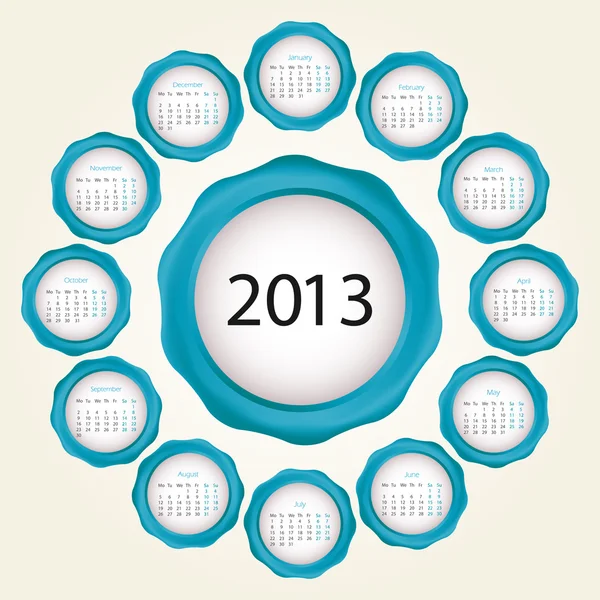 Progettazione calendario 2013 — Vettoriale Stock