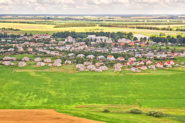 stock image Flight over the village