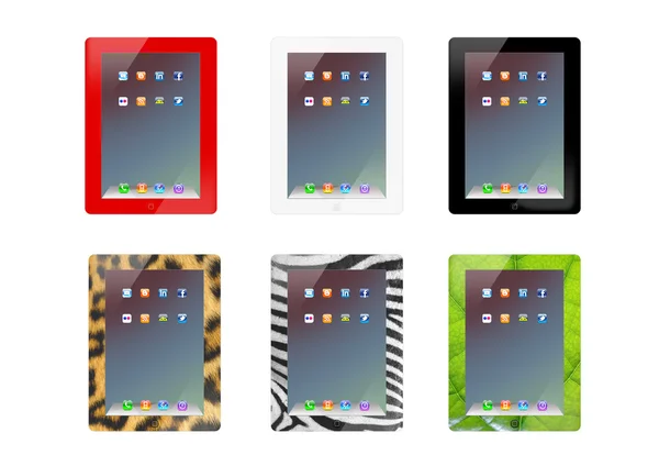 Tablet ipad tasarım kümesini gösteren resim. Stok Fotoğraf