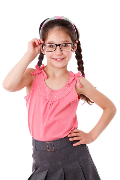 Αξιολάτρευτο κορίτσι με τα γυαλιά — Φωτογραφία Αρχείου