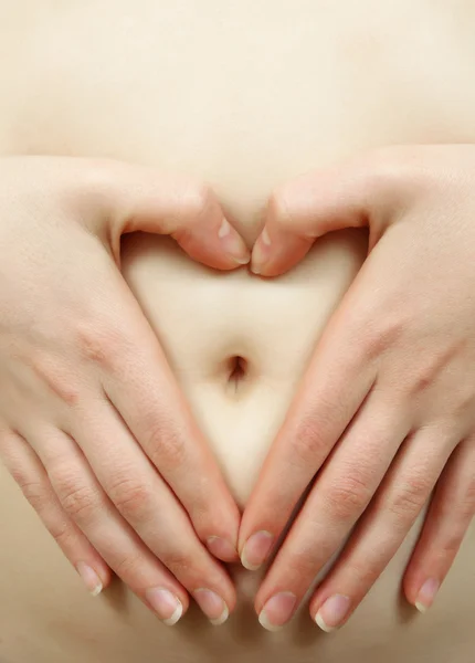 Hands on belly — Stock Photo, Image