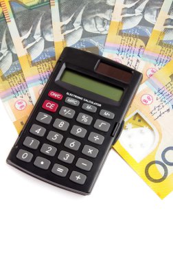 Calculator with money clipart