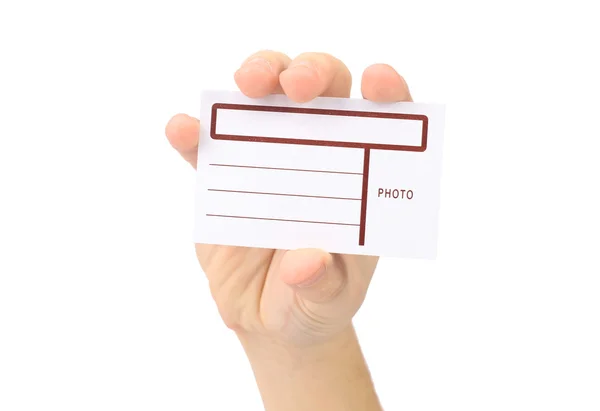 Χέρι δείχνει την κάρτα με τα πεδία. σε λευκό φόντο. — Φωτογραφία Αρχείου