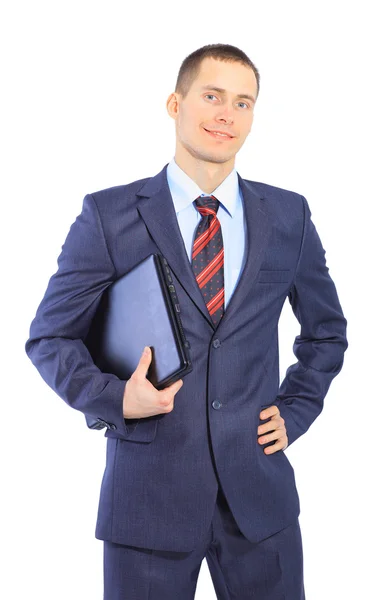 Jonge zakenman geïsoleerd op witte achtergrond — Stockfoto