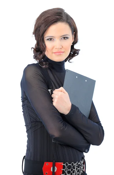 Una donna d'affari sorridente. isolato su sfondo bianco — Foto Stock