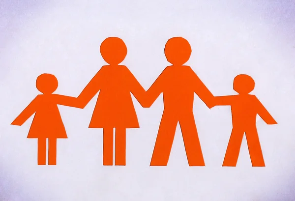 Familia dibujada naranja aislada sobre fondo blanco . — Foto de Stock