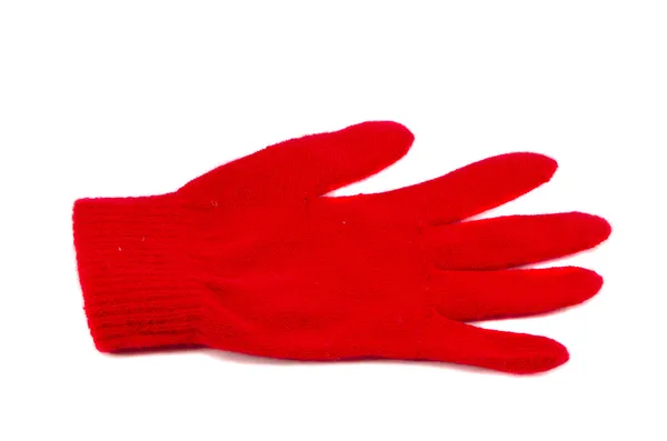 Ізольована одна червона рукавичка — стокове фото