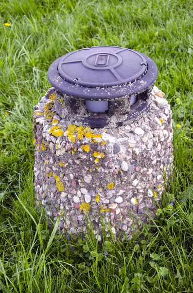 Old lamp on grass in the park — Stock Photo, Image