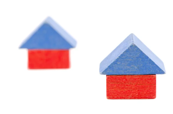Trä leksak block husbyggnad symbol — Stockfoto