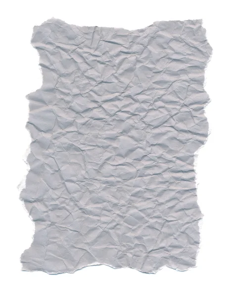 Isoliert auf weißem zerknittertem grauen Papier — Stockfoto