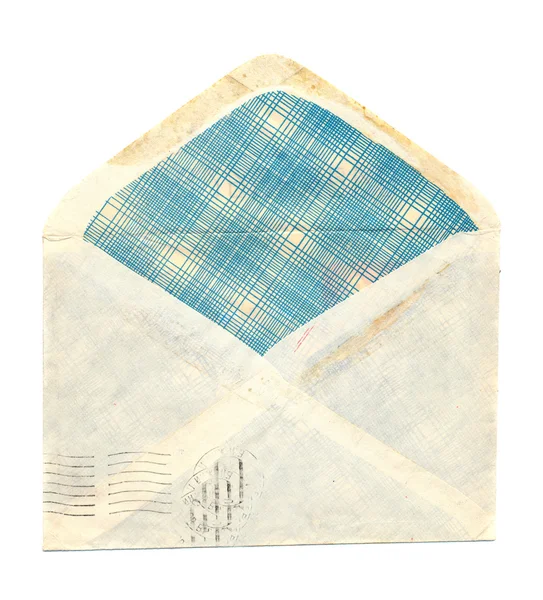 Beyaz eski zarfta izole — Stok fotoğraf