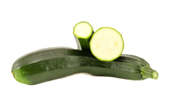 Isolerad på vit grön zucchini — Stockfoto