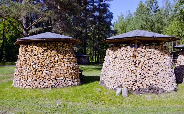 Στοίβα του ξύλου στο πάρκο του θερέτρου — Φωτογραφία Αρχείου