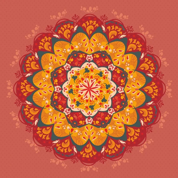 Украшенный круглый бесшовный цветочный узор кружева. вектор — стоковый вектор