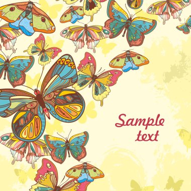 Colorful background with butterfly clipart