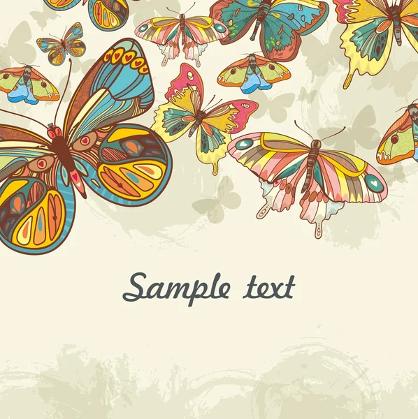 有蝴蝶的抽象背景 — 图库矢量图片