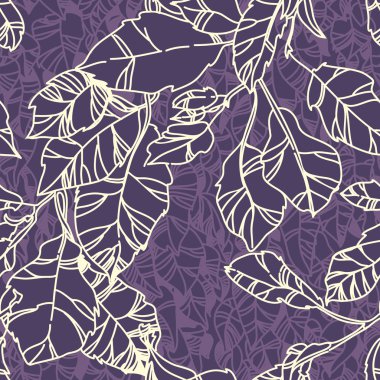 Seamless pattern of dark autumn leaves. clipart