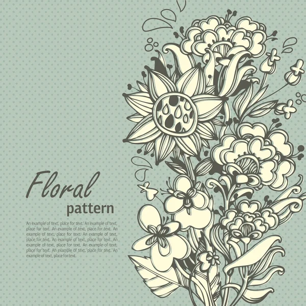Fundo abstrato floral. plantas estilizadas e folhas —  Vetores de Stock