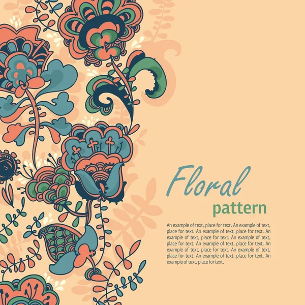 Květinové pozadí abstraktní. stylizované rostliny a stromy — Stockový vektor