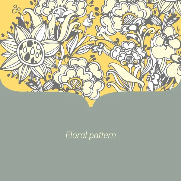 花卉抽象背景。程式化的植物和树叶 — 图库矢量图片