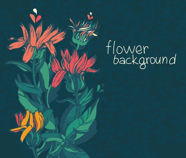 Virágos absztrakt háttér. stilizált növények, virágok levelei — Stock Vector