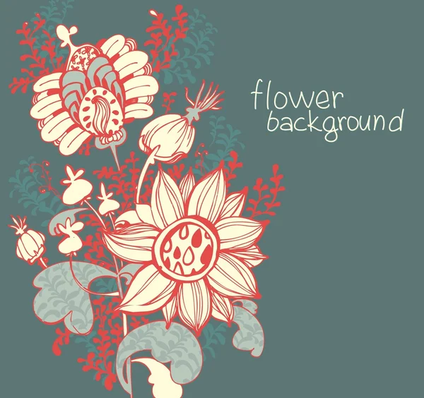 Blumen abstrakten Hintergrund. stilisierte Pflanzen blühen Blätter — Stockvektor