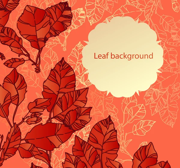 Leaf round background. Autumn red pink leaves — Stock Vector