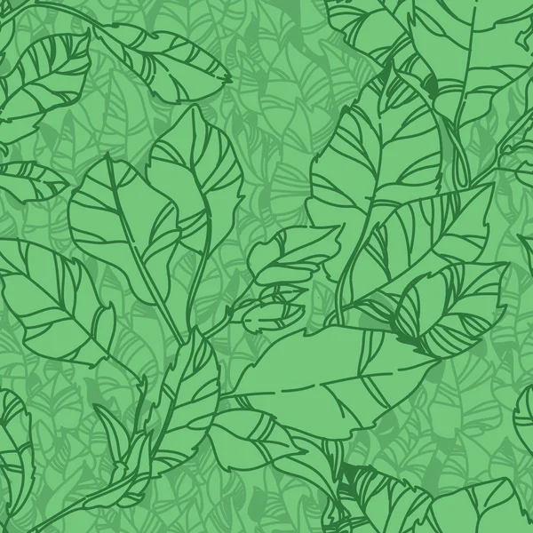 Nahtloses Muster grüner Herbstblätter. — Stockvektor