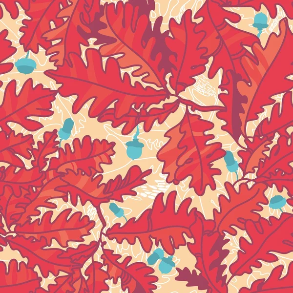 Φθινόπωρο φόντο με τα δρύινα φύλλα, χωρίς ραφή πρότυπο — Διανυσματικό Αρχείο