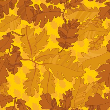 Pattern of oak autumn leaves. seamless pattern. clipart