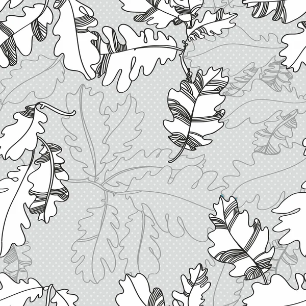 오크가 잎의 무늬입니다. 완벽 한 패턴. — 스톡 벡터